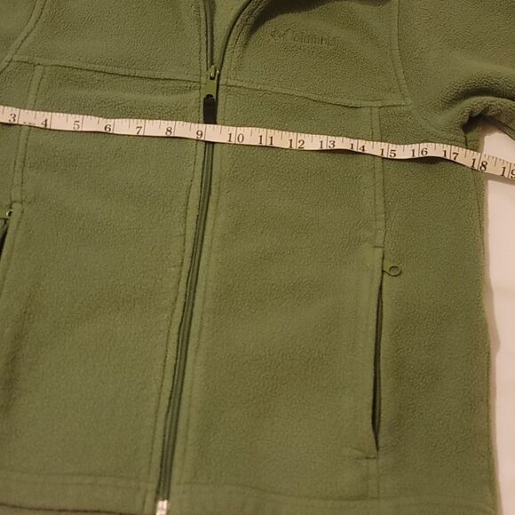 GirlColumbia Sportswear Youth Large 10/12 Fleece Full Zip Green High Neck Jacket - Picture 5 of 9
